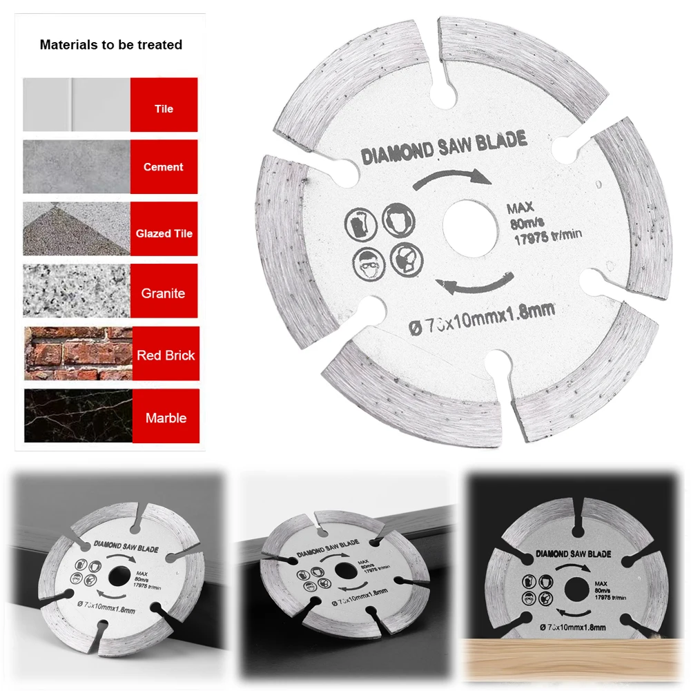 3 Inch/75mm Grinding Wheel Blade Diamond Angle Grinder Saw Blade Cutting Disc Tile Ceramic Concrete Marble Blades