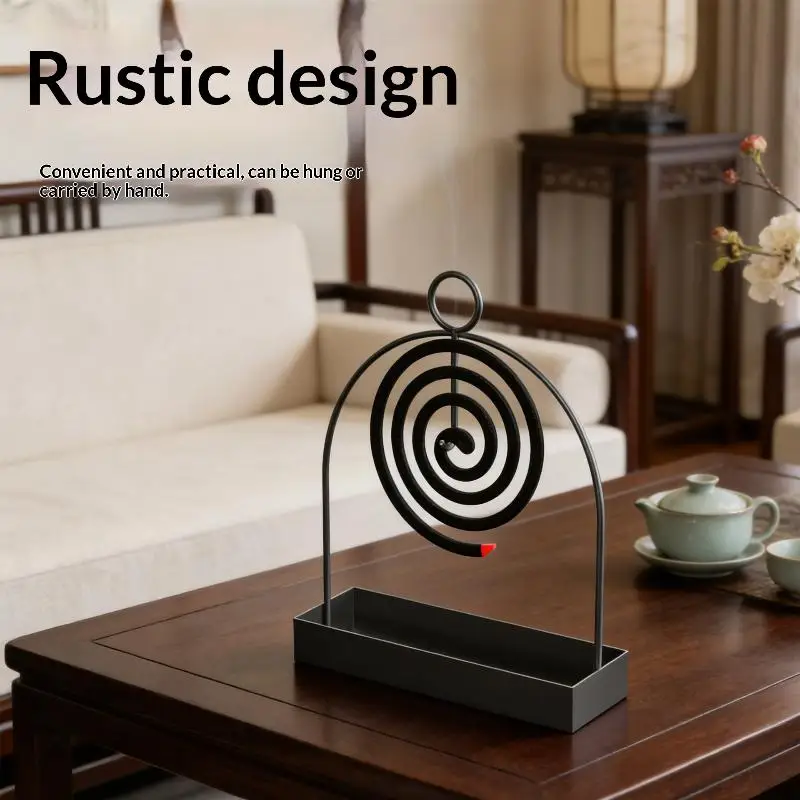 Mosquito Coil Holder Metal Sandalwood Plate with Hanging Hook for Home Bedroom Outdoor Mosquito Control