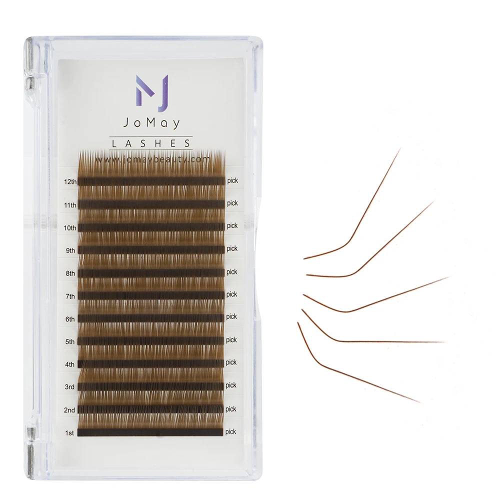 JOMAY 0.05mm L M Brown Eyelash Extension Mix Length Mink Individual Eyelash Lashes High Quality Color Natural Korean Eyelashes