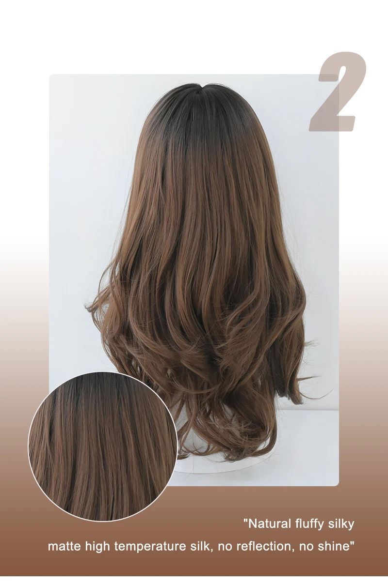 7JHH WIGS Long Body Wave Honey Blonde Wigs with Dark Roots High Density  Synthetic Loose Brown Hair Wig for Women Use 24Inches - AliExpress