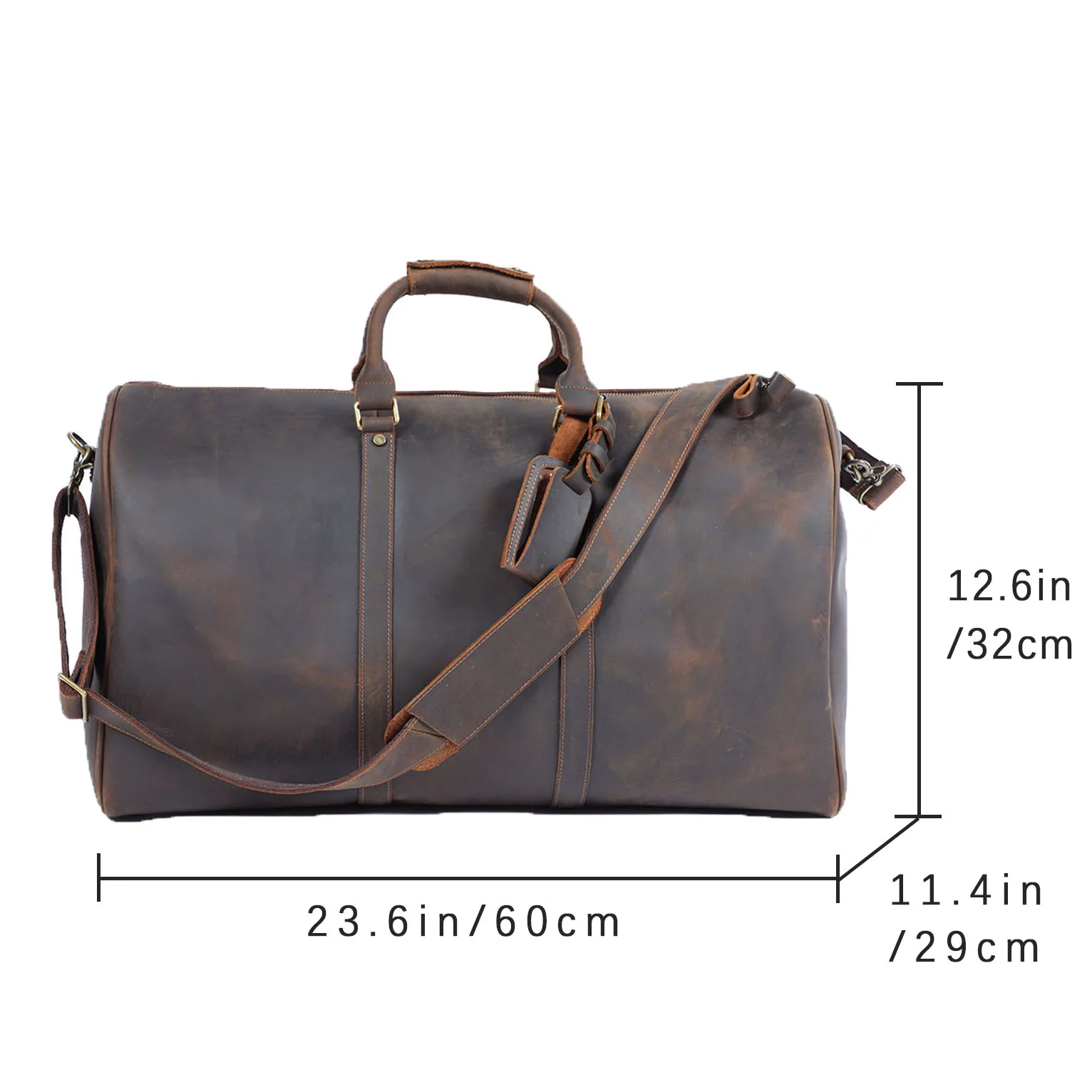 S.WORKER Vintage Vollnarbenleder-Reisetasche Große Kapazität Weekender-Reisetasche für Männer Sporttasche – Detail 3