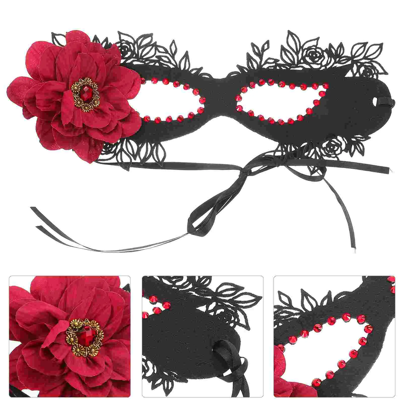 

Flower Dance Mask Blindfolds Face Cover Eye Halloween Half Masks Cosplay Masquerade