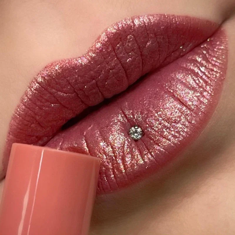 Waterproof Nude Glitter Lipstick 9 Colors Long Lasting Non-stick Cup Velve Red Mermaid Sexy Shimmer Lipsticks Makeup Cosmetic