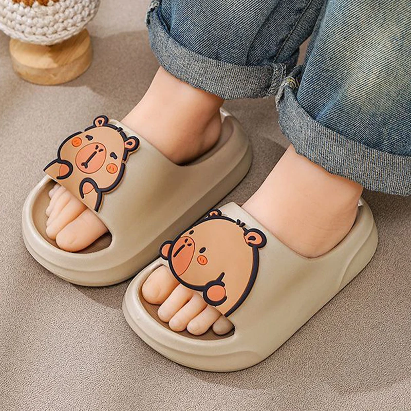 Children Slippers Boys Cute Capybara Home Slippers Summer Non Slip Soft Bottom Bathroom Slippers