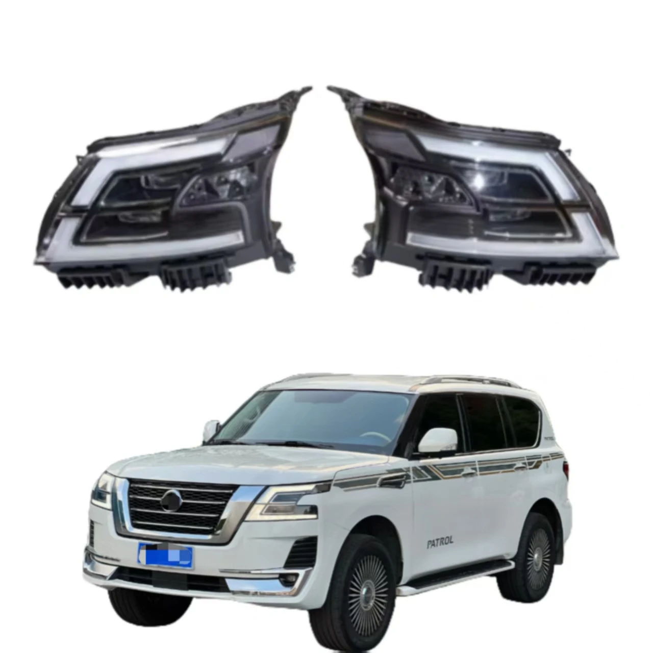 

2020 for Nissan Patrol Y62 Headlight Assembly LED Headlights with 6000k Color Temperature 12v Voltage for Old Model Modification