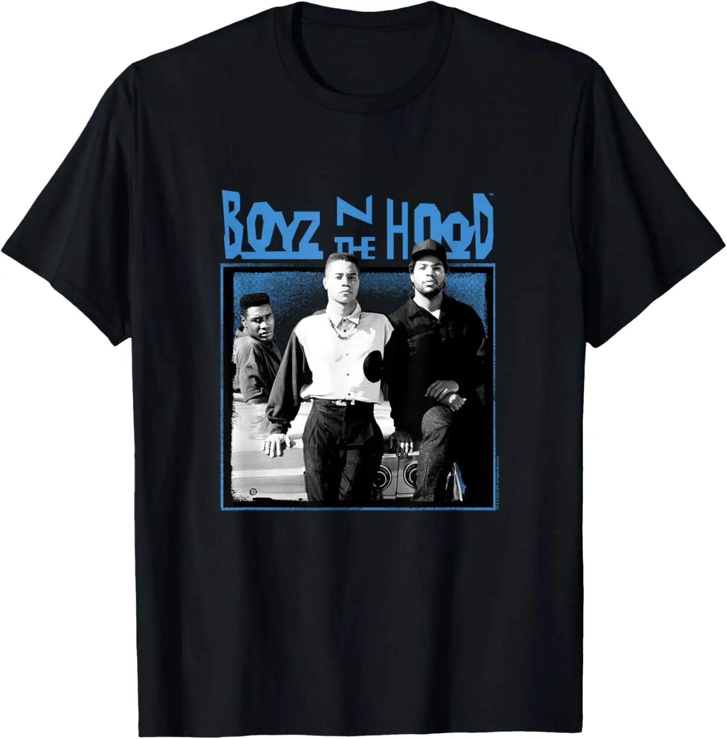 Boyz N The Hood Group With Blue Logo T-Shirt Small 100% Cotton Trendy Y2K Short-Sleeve Tee – Soft, Quick-Drying, &