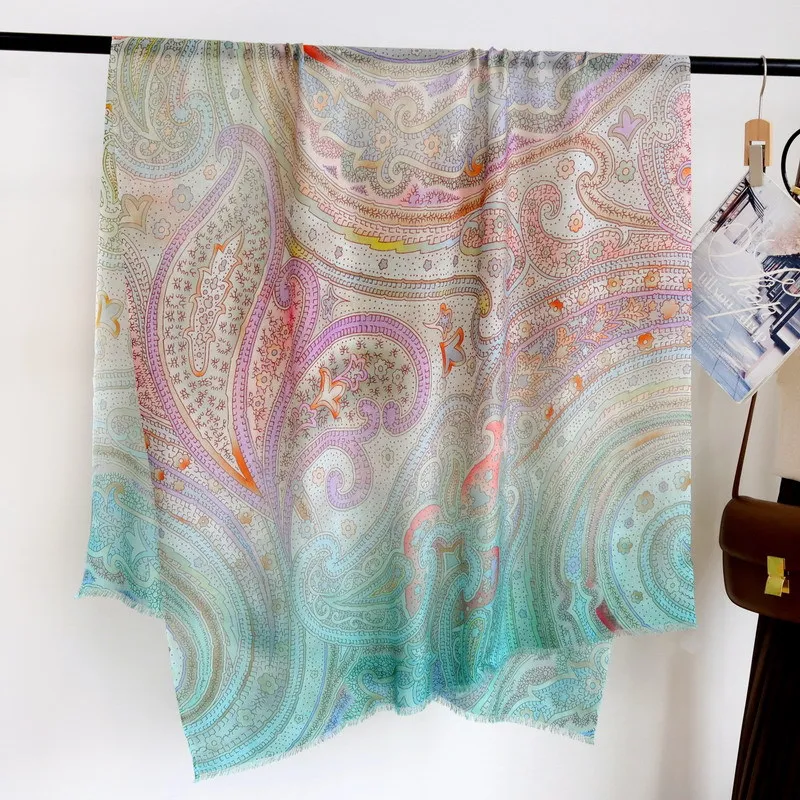 Long Ring Pashmina Tassels Cashmere Luxury Designers Big Shawls Women Large Neck Accessories Lover Gift 200CM 100CM