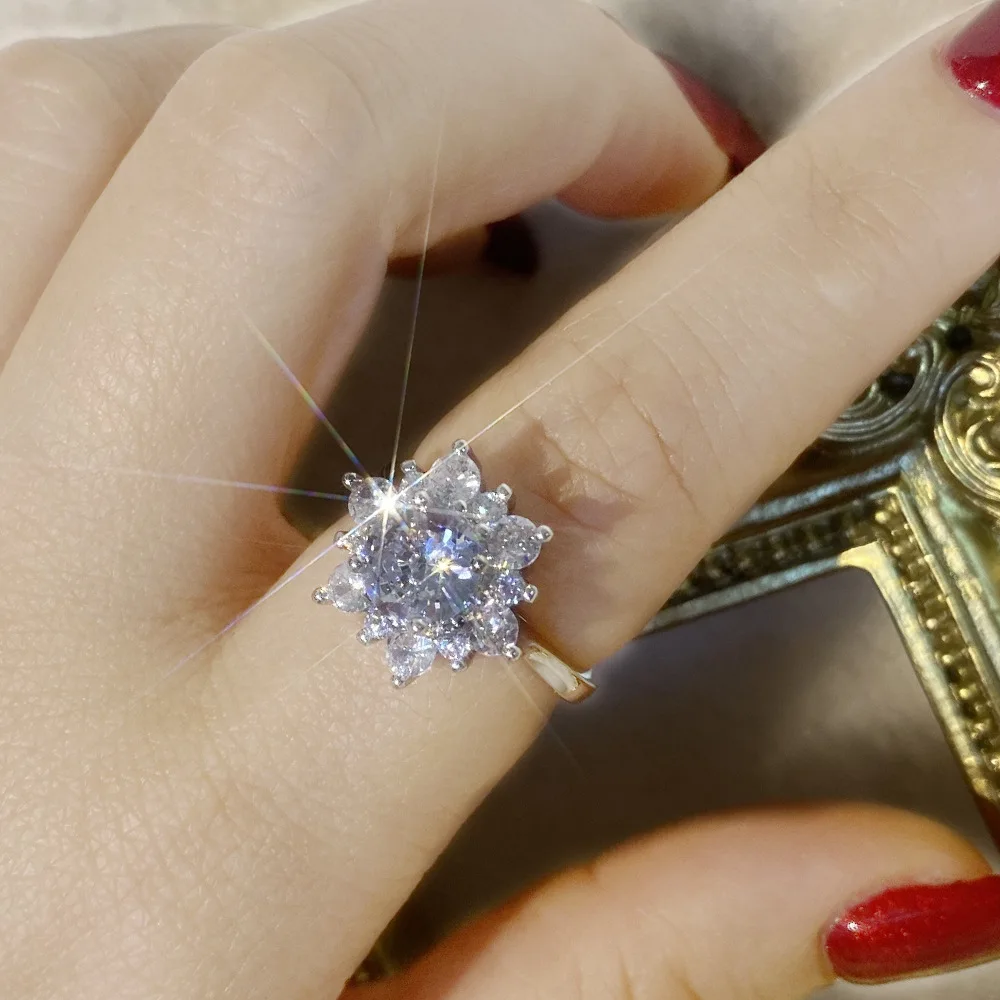 MDLFES مويسان الماس نمط فاخر سنغافورة المتخصصة فو مويسان كريستال وزهرة الزركونيا