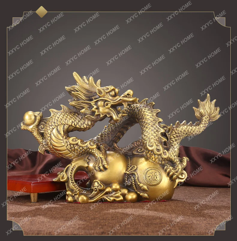 2023 جلب كبير في الثروة الكنز متجر المنزل الأعمال المال رسم التميمة الحظ الحظ جيد التنين الذهبي تمثال نحاسي