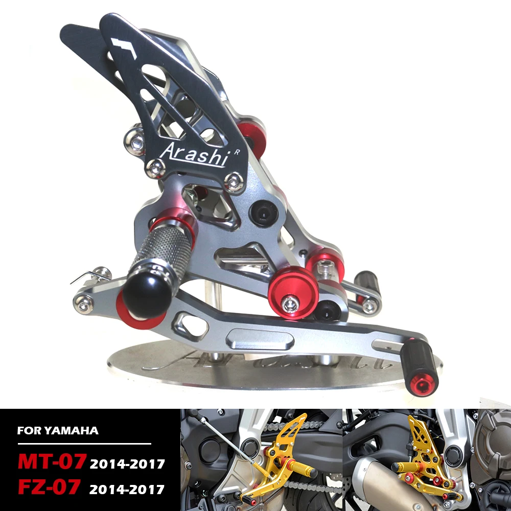 

MT07 Adjustment Rider Motorcycle Footrests CNC Aluminum Alloy Accessories For YAMAHA MT-07 FZ-07 2014 2015 2016 2017 Motorcycle