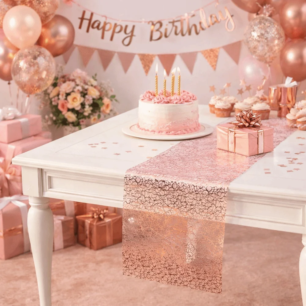 Sparkling Glitter Table Runner Rectangular Chaotic Pattern Table Cover Luxury Polyester Sequin Tablecloth Dining Table Decor