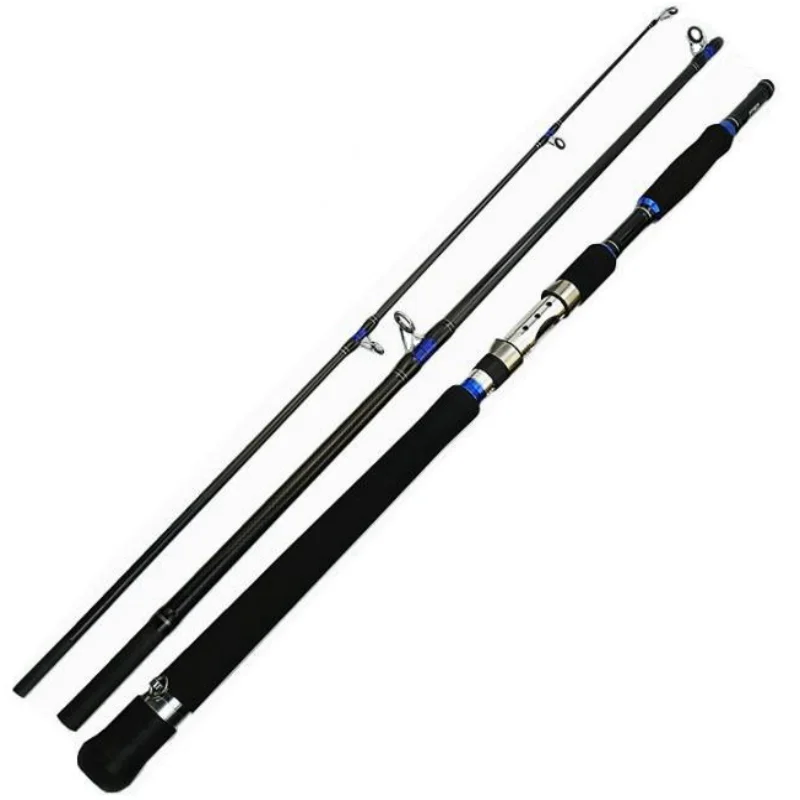 

2.28m 3 section carbon boat fishing rod spinning jigging fast XH hard power strong seawater surf freshwater snakehead fish pole