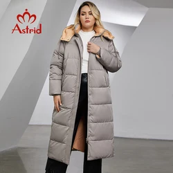 Aster D-chaqueta con capucha para mujer, abrigo largo y cálido de talla grande, Parka informal con costuras, ropa de invierno, 2023