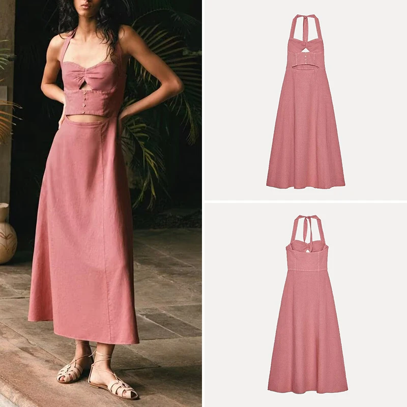 Ele Casual Neline Midi Dr Sommer Neue Ankunft Frauen Faion Polyester Faser Hohe Taille A-linie Rock Lange Dr