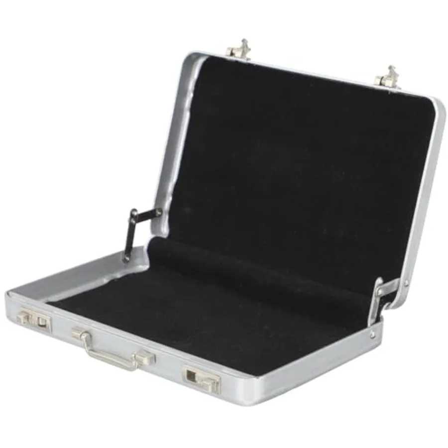 Business Card Holder Case: Portable Mini Briefcase Aluminum Credit ID Storage Box Organizer for Men Women Compact Suitcase Case