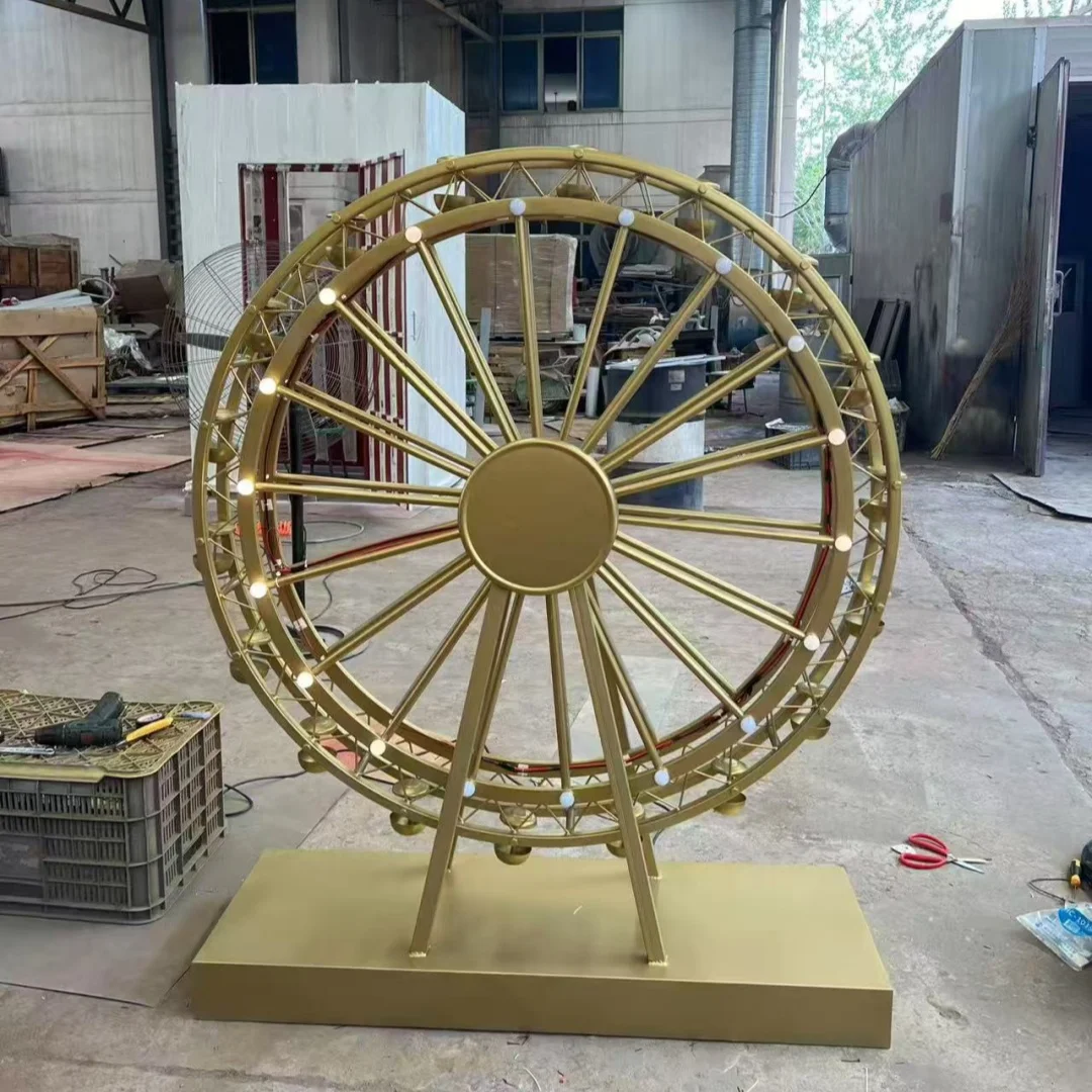 

Оптовая продажа, ретро индустриальный стиль, золотое колесо обозрения, орнамент, настраиваемый логотип, тематический магазин, дисплей