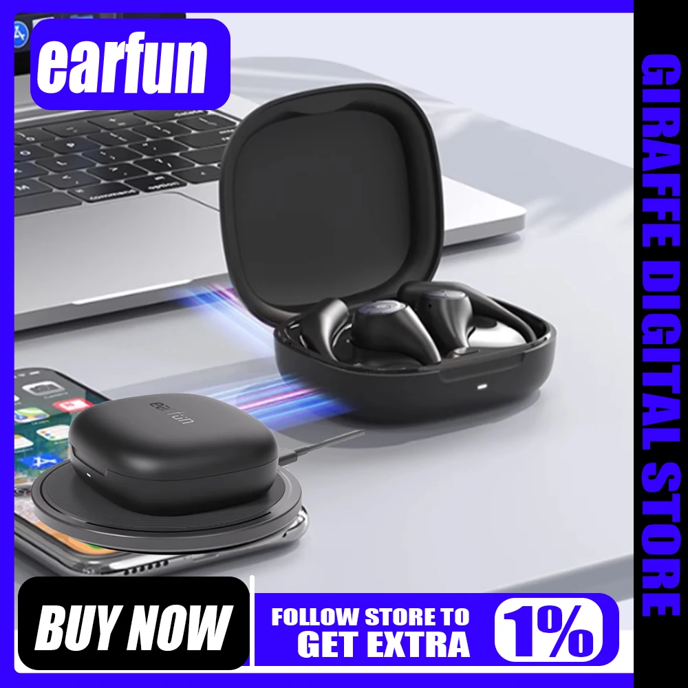 EarFun OpenJump écouteurs sans fil à oreille ouverte 4 micro AI suppression du bruit faible latence 3D panoramique spatiale casque de sport personnalisé EarFun OpenJump écouteurs sans fil à oreille ouverte 4 micro AI suppression du bruit faible latence 3D panoramique spatiale casque de sport personnalisé