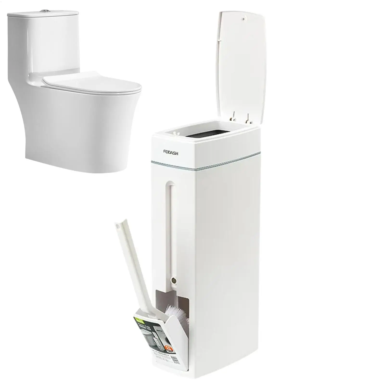 Bathroom Trash Can Bathroom Trash Can Toilet Brush Combo Save Space Small Trash Can Lid Bathroom Accessories Narrow Garbage Can