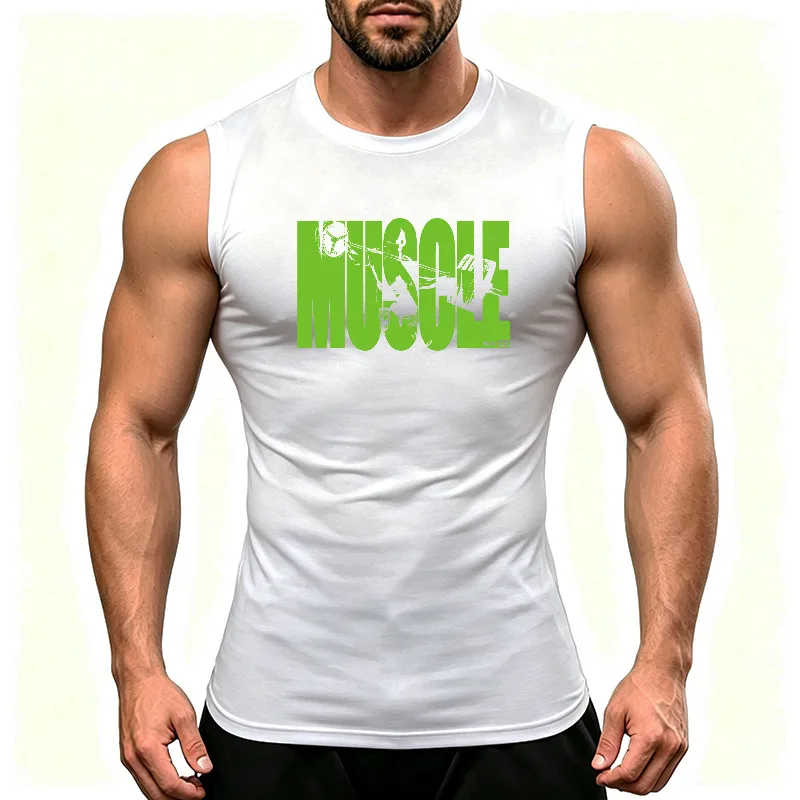 Quick Dry Men's Running Vests Breathable Sleeveless Workout Top Athletic Gym Tank Top Muscle Cut Shirt For Fitness