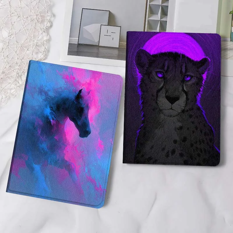 

Neon Horse Abstract Art Tablet Case For Samsung Tab Galaxy S6 S11 A A7 A8 A9 A11 10.1 10.4 10.5 Plus Lite Gift