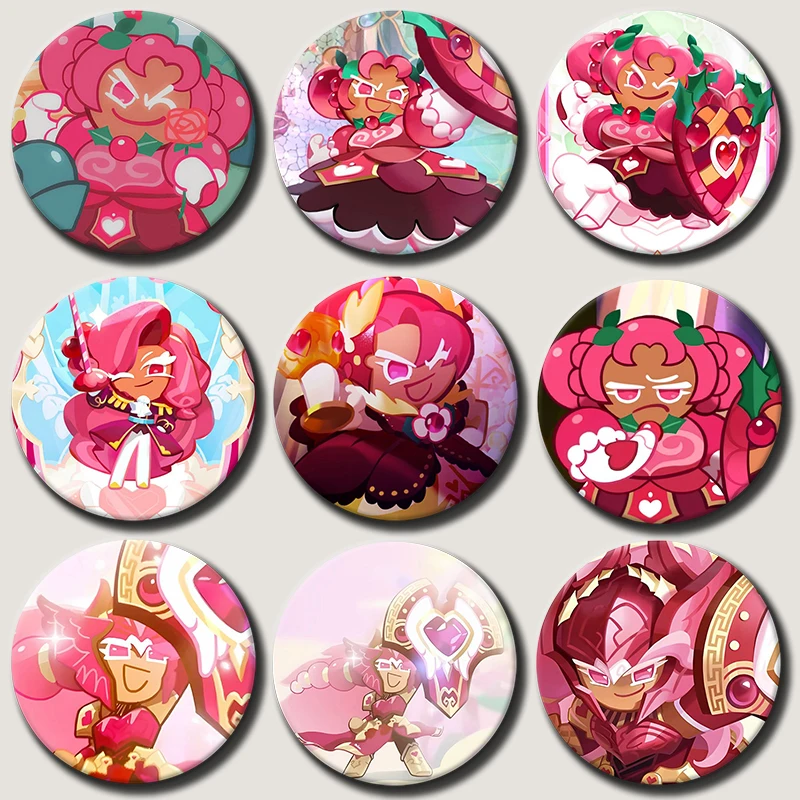 Game Character Hollyberry Cookie Button Pin Cartoon Hollyberry Cookie Brooch Creative Badge for Backpack Clothes Decoration Gift