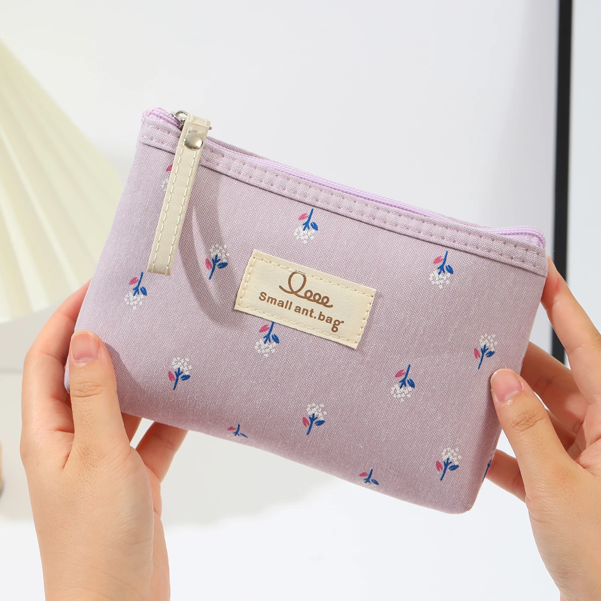 Instagram Style Canvas Makeup Bag Printed Women's Portable Student Pencil Case Travel Storage Toiletries Bag