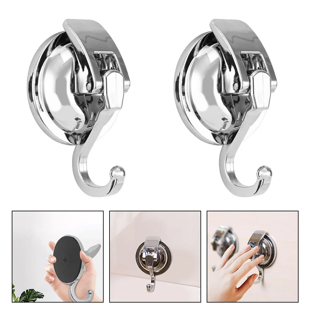 

2 Pcs Suction Cup Hook Cups for Hanging Door Hanger Wreath Clothes Rack Punch-free Hooks Wall Traceless Wall-mounted