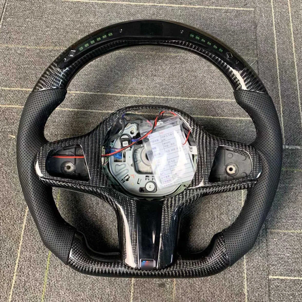 

LED Carbon Fiber Steering Wheel For BMW G20 G28 G22 G29 F87 G80 F82 F83 G30 G31 G32 G38 G11 G12 G01 G02 G05 G06 F90 F92 F93