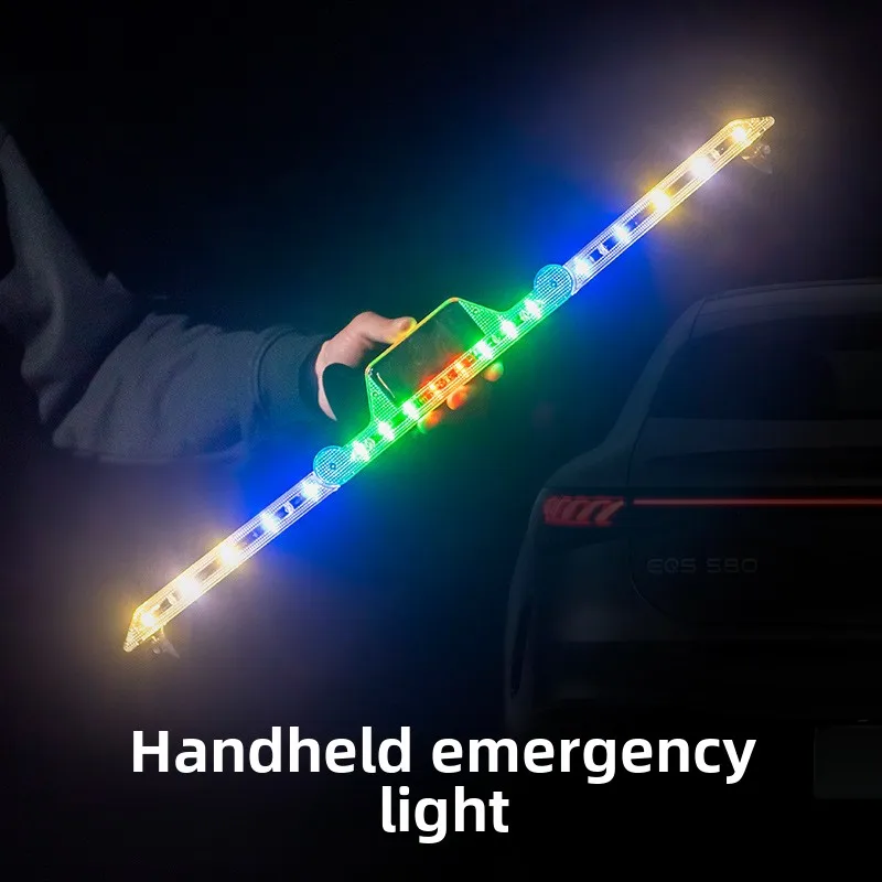 Solar Car Visor Strobe Flashing Lamp Interior Windshield LED Decoration Lamp Triangle Frame Emergency Parking Signal Strobe Lamp