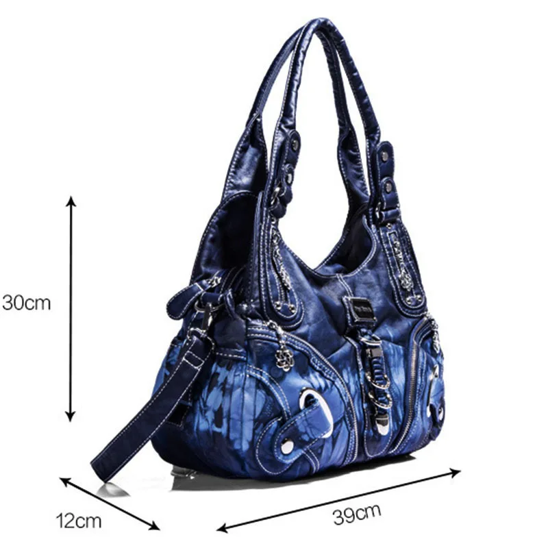 Angelkiss Women Bag Top-handle Handbag Fashion Tie-dye Satchel Dumpling Pack Shoulder Bag Tote Bag