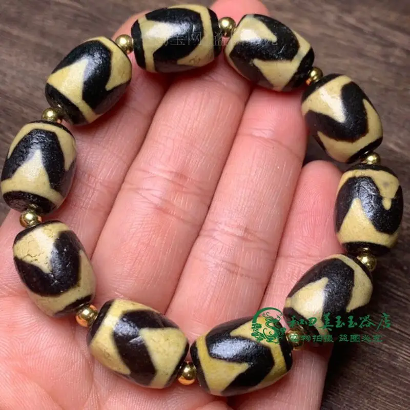 

Nature Tibetan Dzi Bead Bangle Bracelets Mascot Money Beads Riches Energy Lucky Amulet Talisman