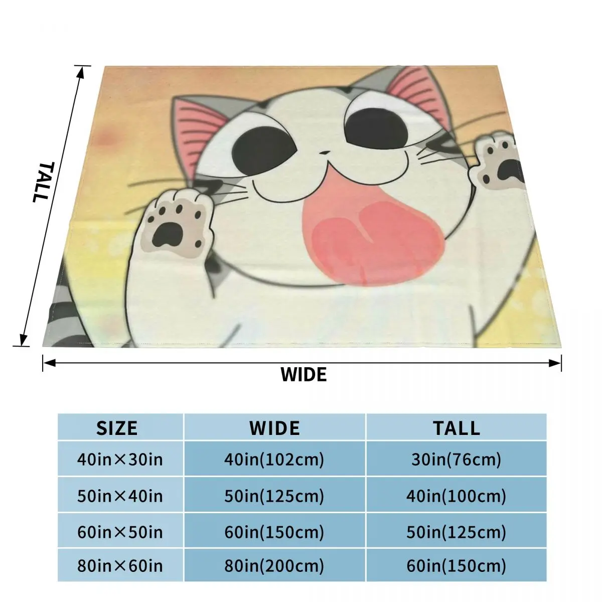 Blanket Flannel Chis Sweet Home Chi The Cat Cozy Soft FLeece Bedspread