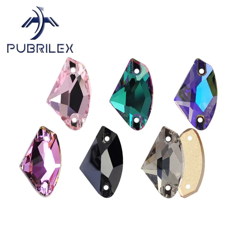 PUBRILEX Wholesale Glass K9 Strass Edges with Chamfers 3256 Rhinestones Galactic Sew on Stone for Garment Bag Clothing