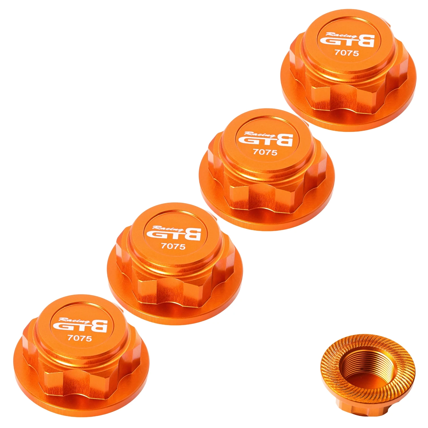 GTBRacing CNC Aluminum 7075 Wheel Hub Hex Nut for 1/5 RC Car HPI km rv baja 5b ss 5sc Upgrade Part