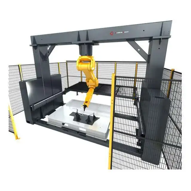 3D 6 Axis Auto Fanuc Robot Arm 2000W Fiber Cutter Raycus Laser Industrial Robotic Cutting Hine Direct Factory Supply