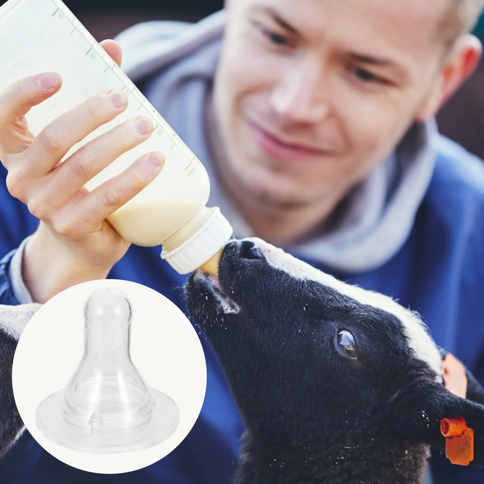 

10pcs Bottle Pacifiers Silica Gel Nipples for Small Silicone Sheep Nipple Animals Durable Bite Resistance Farm Supply