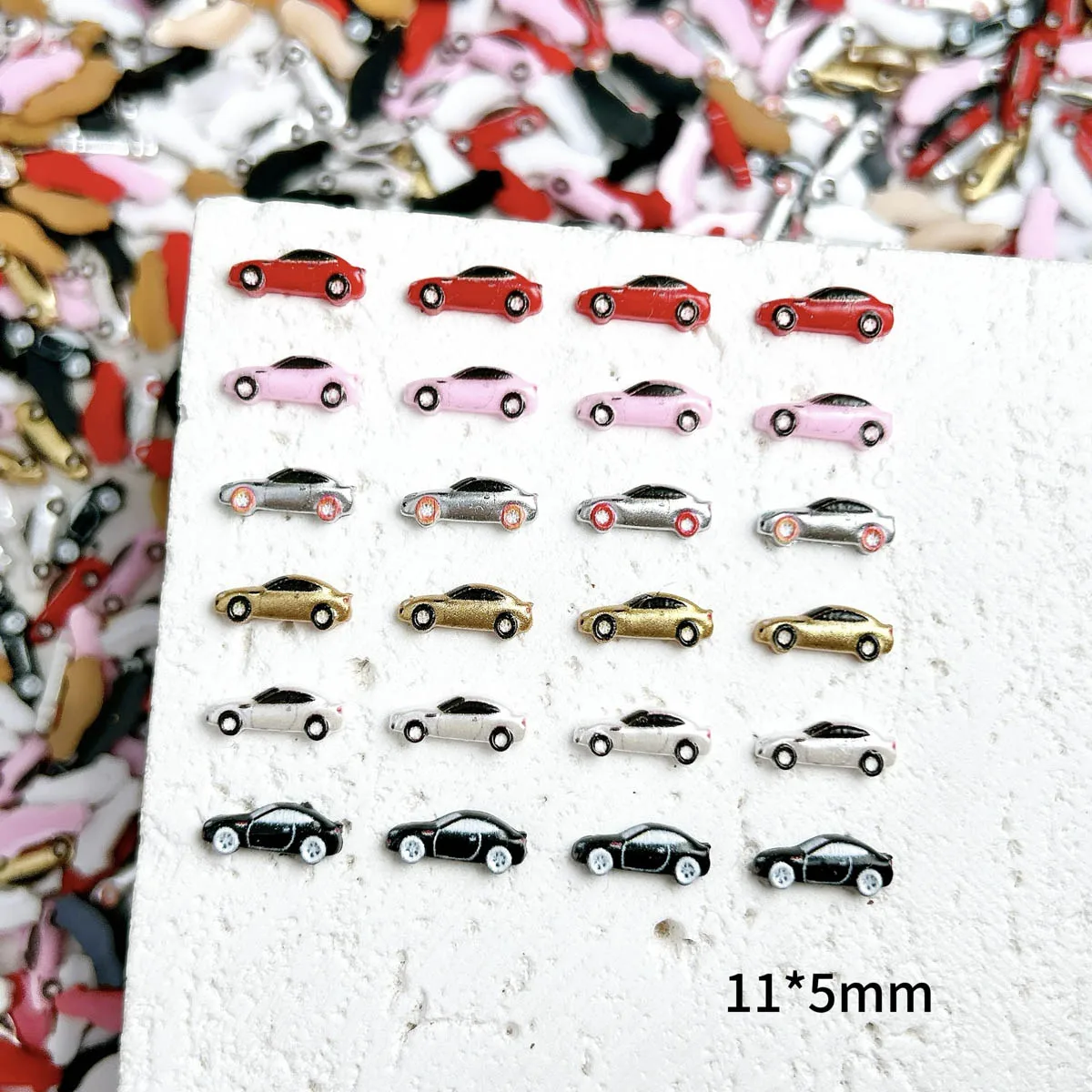 20 قطعة غريبة ملتوي ملون سيارة مسمار الفن السحر ثلاثية الأبعاد الإبداعية رائعتين واقعية سيارة الراتنج مسمار الزينة DIY بها بنفسك الأظافر أجزاء