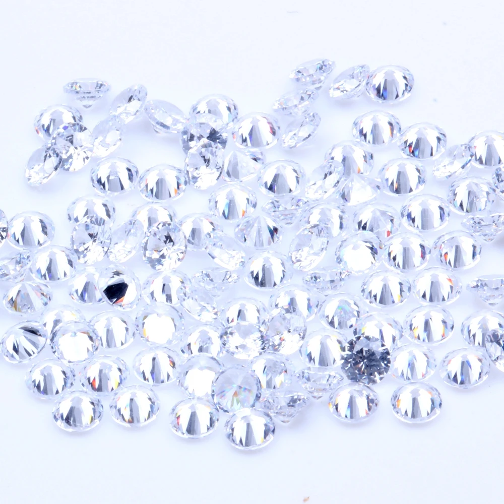 

1000pcs AAAAA+ 0.8-4mm CZ Stone Round Cut Beads White Color Cubic Zirconia Synthetic Gems For Jewelry