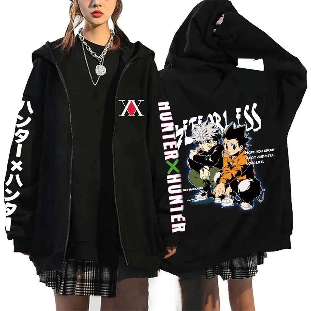 Anime Hunter X Hunter Hoodies Killua Zoldyck Sweatshirts Hisoka Chrollo Cosplay Hoodie Men's Women's Oversized Jacket Streetwear