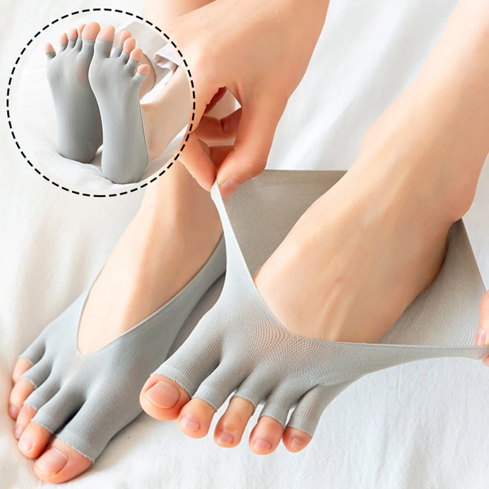 2PCS Open Toe Sock Moisturizing Heel Socks Spa Sock For Foot Care Socks Dry Cracked Dry Feet Skin Gel Heel Repair Socks Tools