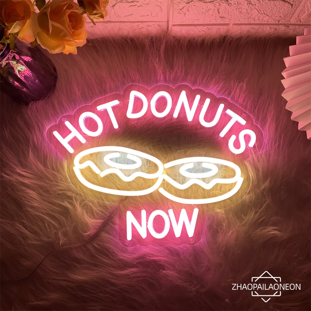 Hot Donuts Neon Led Sign Wall Hanging dessert House Decor luci al Neon USB Kitchen Restaurant Bar Open Neon Lights Sign