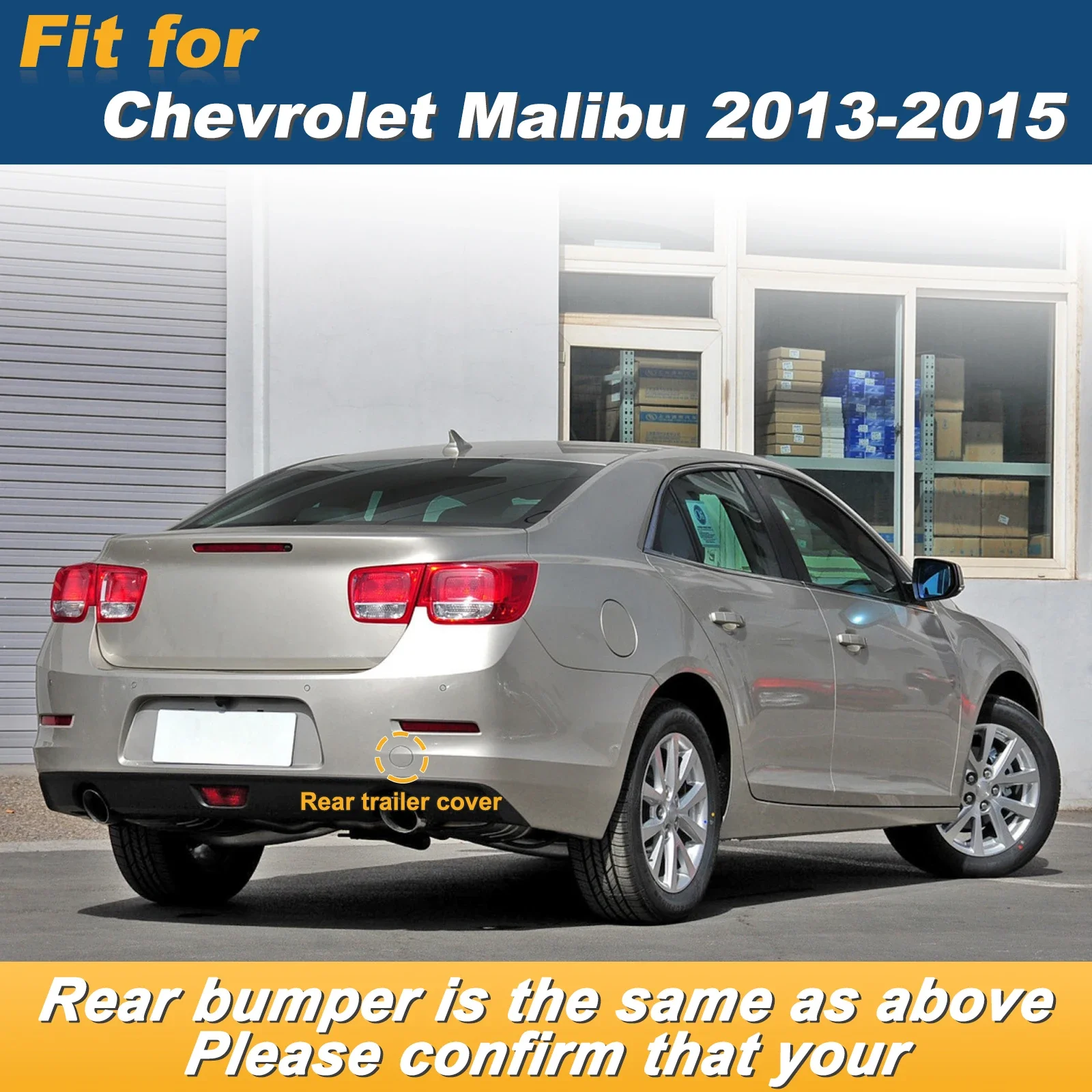 For Chevrolet Malibu 2012 - 2015 Rear Bumper Tow Hook Towing Eye Cover Replacement Genuine Style Accessory