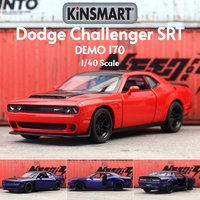 KiNSMART Toy Car Model 1/40 Dodge Challenger SRT Demo Hypercar Diecast Miniature Pull Back Vehicle Collection Gift For Kid Boy