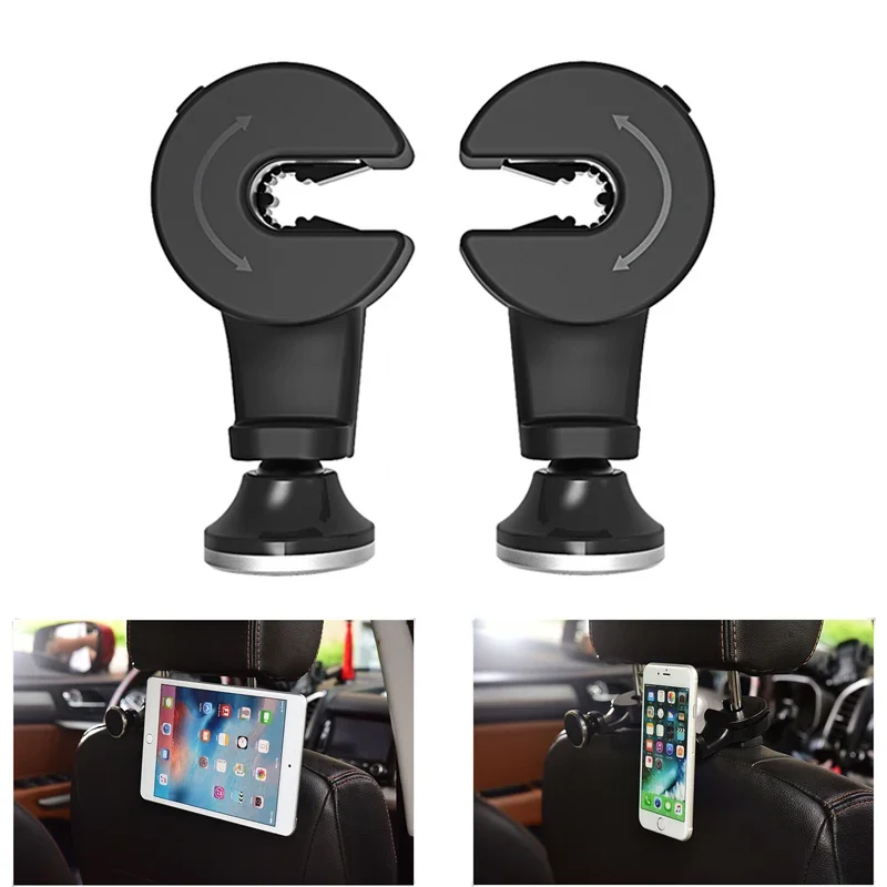 Car Phone Holder Hook 360 Rotate Back Set Headrest Magnetic Tablet Holder Stand For iPad iPhone X XS 8 Xiaomi Mobile Phone Stand