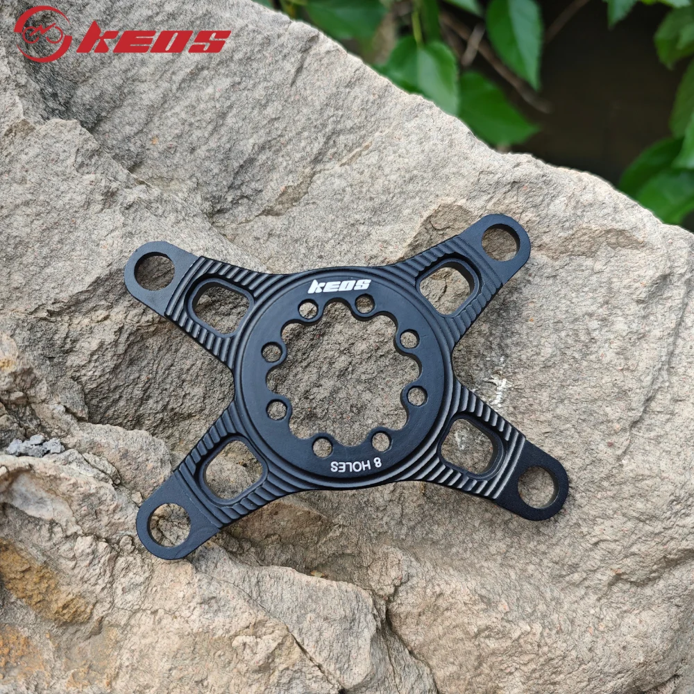 

KEOS Ultra-Light 8-Bolt Spider: 4-Hole 110BCD Support for Single/Double Chainrings & Direct Mount Cranks