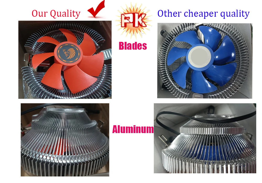 universal updated no led cpu cooler Desktop Computer PC cooler Aluminum Heatsink cpu Fan for LGA 1150 1155 1156 1366 1700