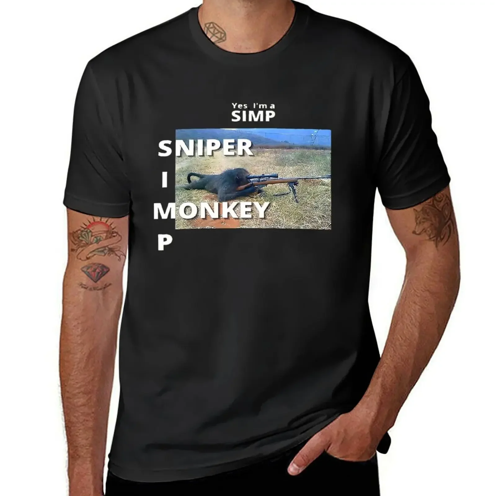 

Yes I’m A Simp Sniper I Monkey P T-Shirt quick drying boys animal print oversized mens plain t shirts
