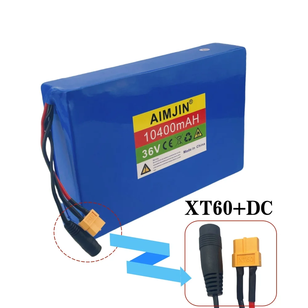 10S4P 36V 10400mAh lithium-ion battery pack to replace power battery, suitable for electric scooter battery with BMS