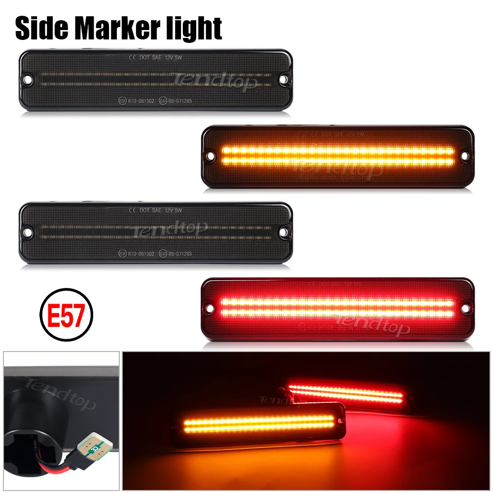 4pcs LED Indicator White Amber Red  Turn Signal Front Side Marker Lamp For Jeep Pickup Grand Wagoneer Cherokee SJ CJ-5 CJ-6 CJ-7