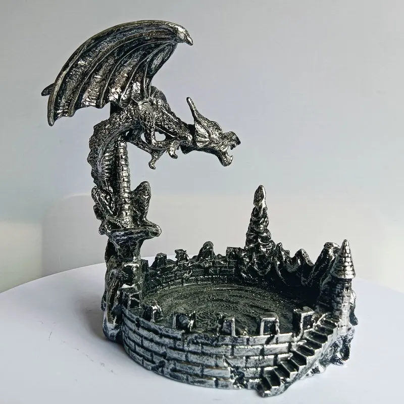 

Винтажный держатель для игральных костей с драконом, лоток для игральных костей с драконом, украшения для ролевой игры, проигрыватель кубиков DND для гостиной, офиса, домашнего декора